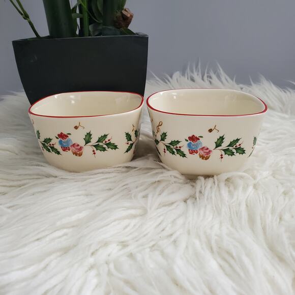 Lenox Holiday Inspiration & Illustrations Nut Bowl Candy Dish - Picture 3 of 7